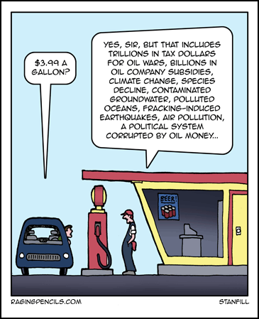 The comic about the real price of gas.