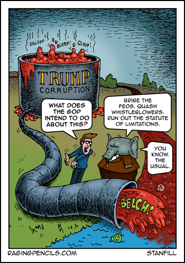 Progressive comic about Trump's corruption.
