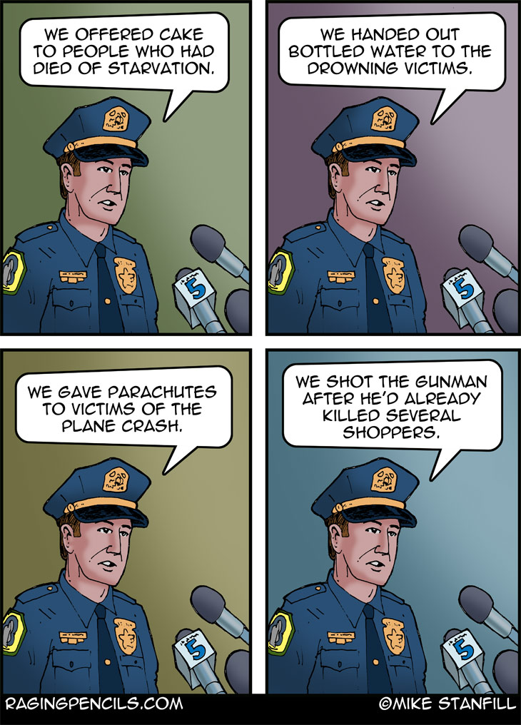 The progressive comic about the uselessness of guns.