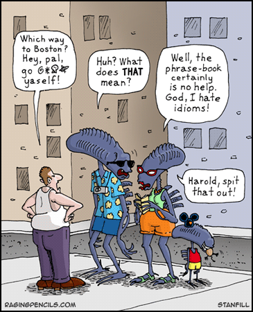 Oh. Wait. It says here it has something to do with their reproductive cycle. Eww, gross! Next year we're going to the beach! The Alien family visits New York.