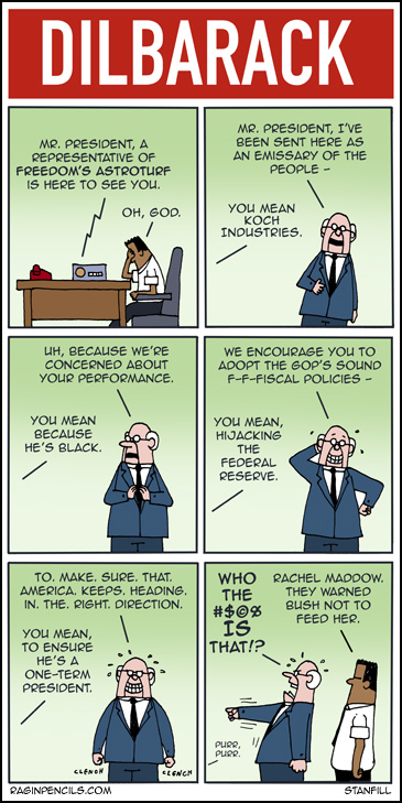 The progressive editorial cartoon about Dilbert.