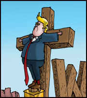 trump on the cross