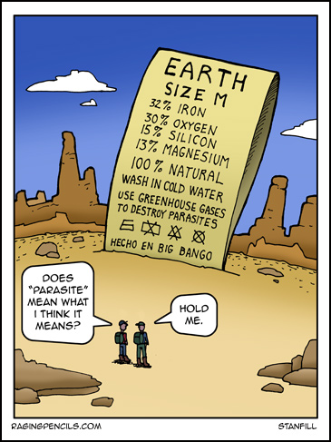 The cartoon about the Earth's care instructions.