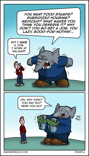 The progressive cartoon about corporate welfare.