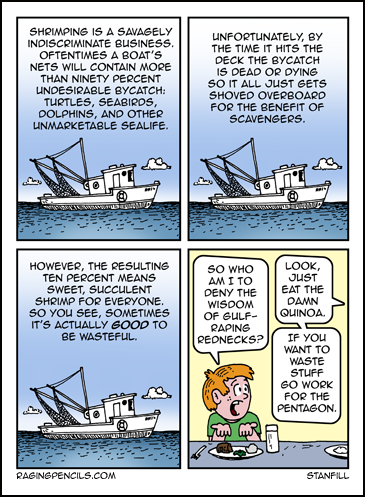 The tastiest food is the wastiest food. The progressive web comic about the wastefullness of bycatch in the fishing industry.