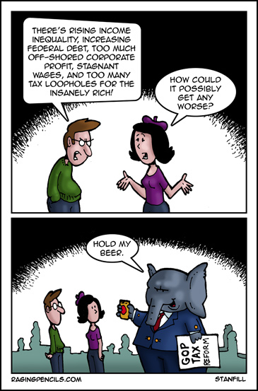 When you're out of power, you're out of luck. The progressive web comic about the Republican tax refrom bill.