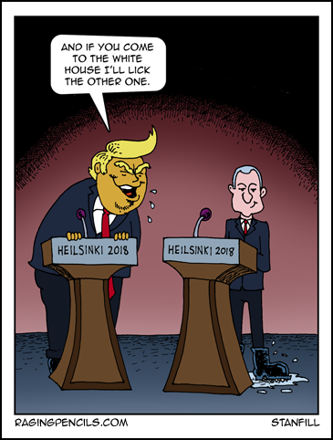 It was either Heilsinki or Hellsinki. The progressive web comic about how Trump debased himself in Helsinki.