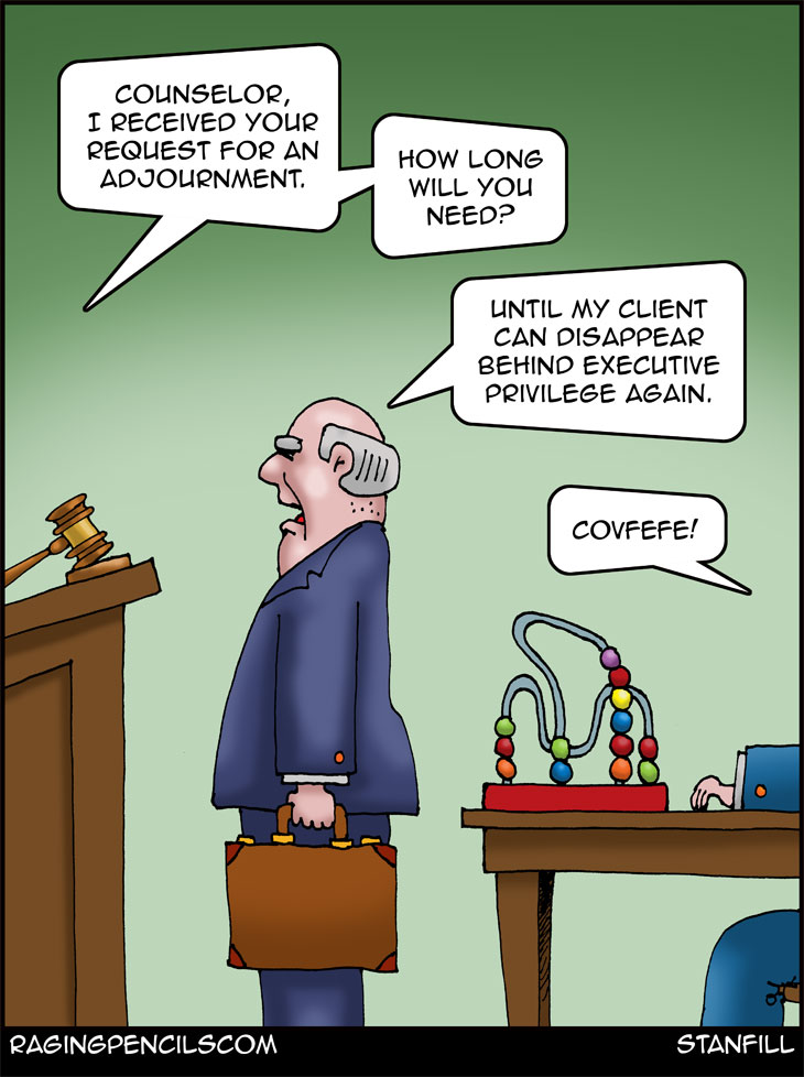 The progressive editorial cartoon about Trumo using executive privilege.
