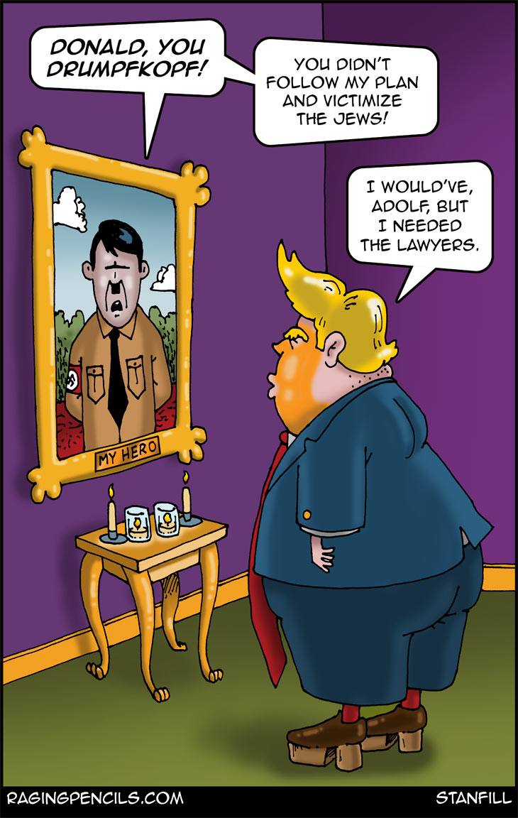 The progressive editorial cartoon about Trump's Reichstag moment.