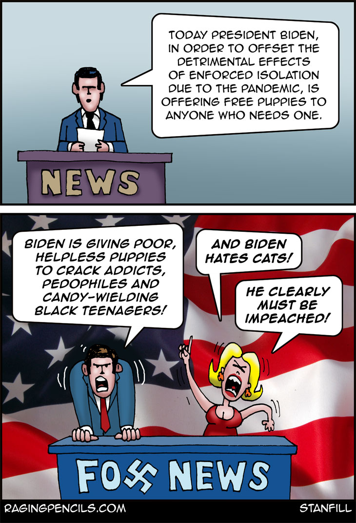 The progressive editorial cartoon about fox news misinformation.