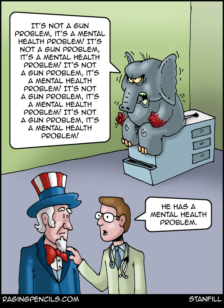 The progressive editorial cartoon about GOP mental health.