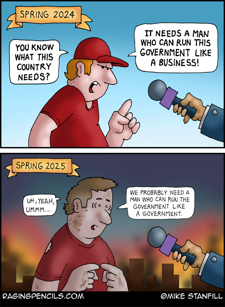 The progressive comic about running the government like a business.