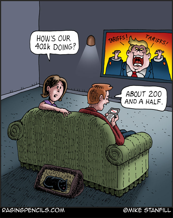 The progressive comic about the effect of Trump's tariffs on 401k's.